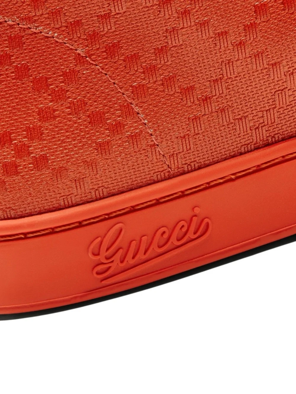 Gucci Orange Diamante Leather High Top Sneakers Men 5G